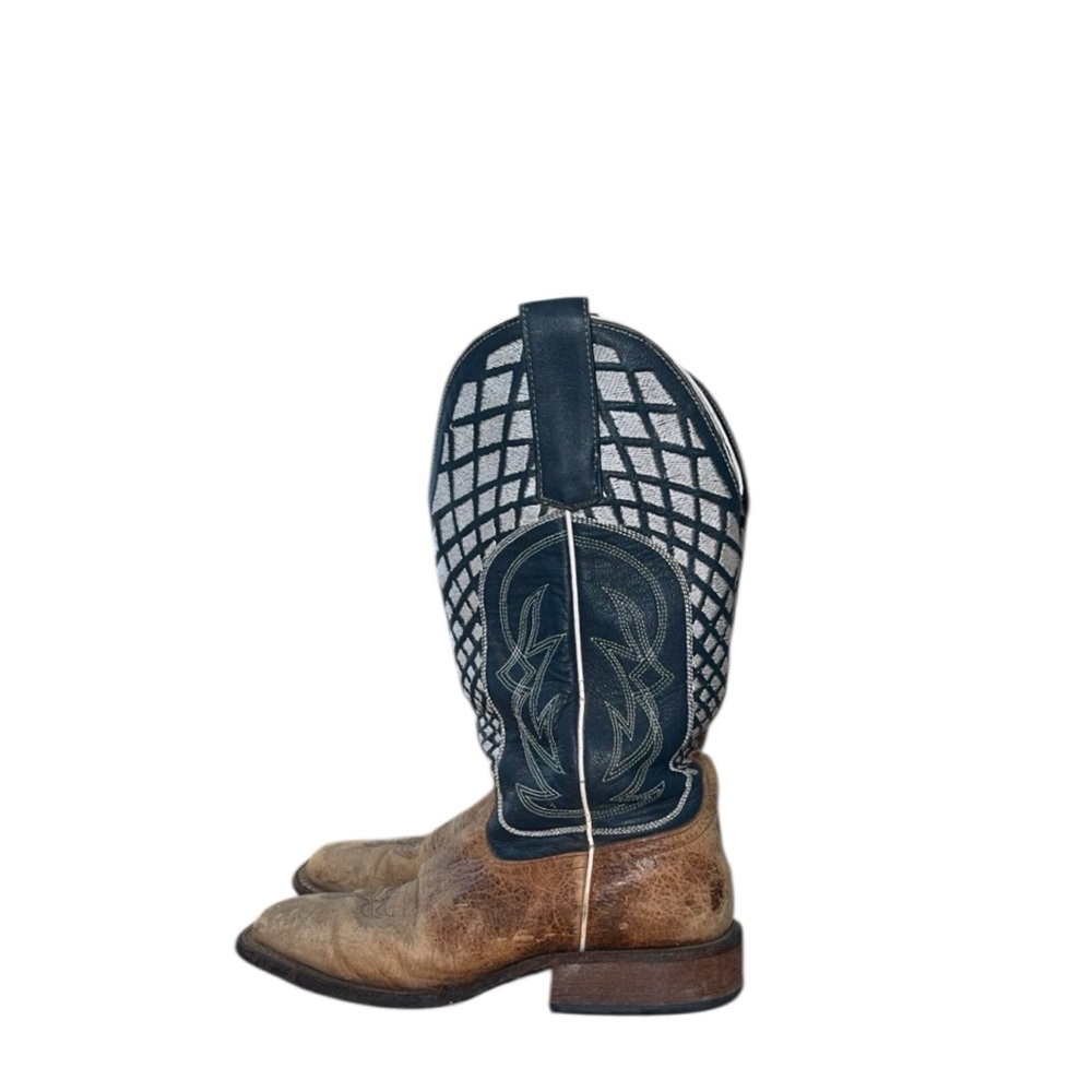 Anderson Bean Horse Power Boys Western Cowboy Blue Boots Size 4‎ - Picture 3 of 8